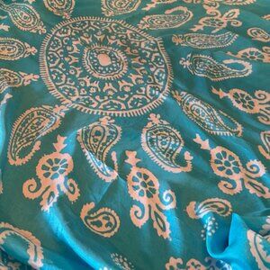 Azure Blue Kelagayi Azerbaijani Pure Silk Scarf